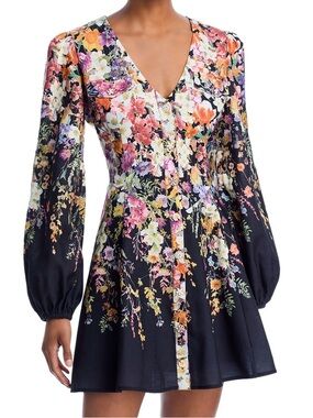 AQUA Floral Print Mini Dress NWT Size XL Bloomingdale’s Exclusive Spring Summer